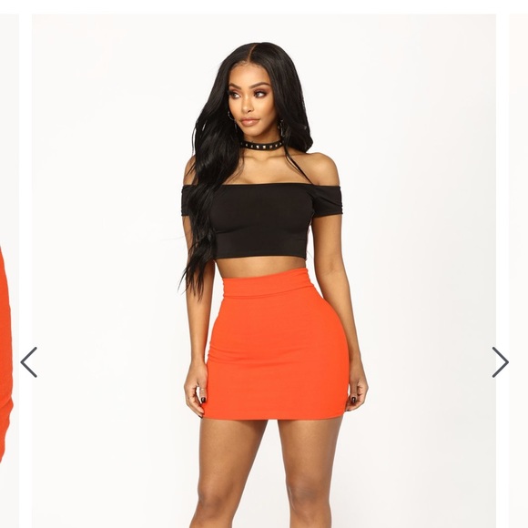 FashionNova Bright Orange Mini Skirt - Picture 1 of 9